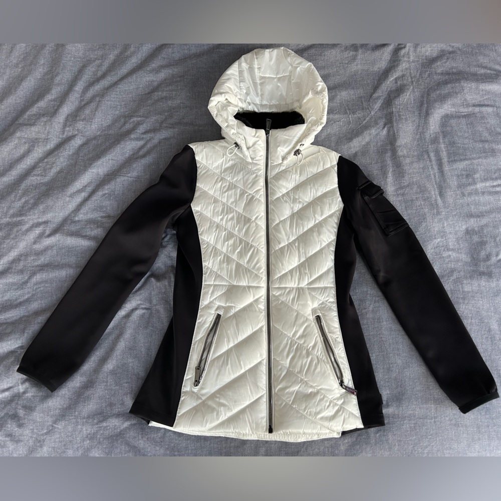 Calvin Klein Performance White & Black Hybrid Puffer Jacket - Women’s Size XS